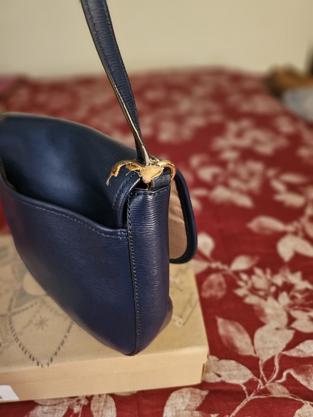 Polo by Ralph Lauren Navy Crossbody Satchel with Gold Hardware - Picture 3 of 7